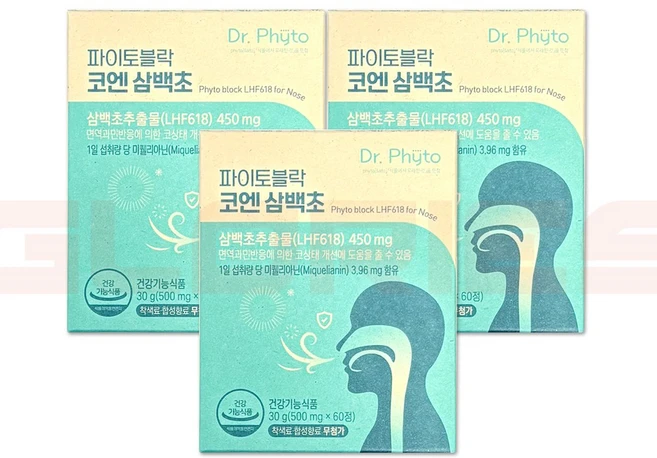 닥터파이토 파이토블락 코엔삼백초 LHF618, 60정, 3개 - 쿠팡