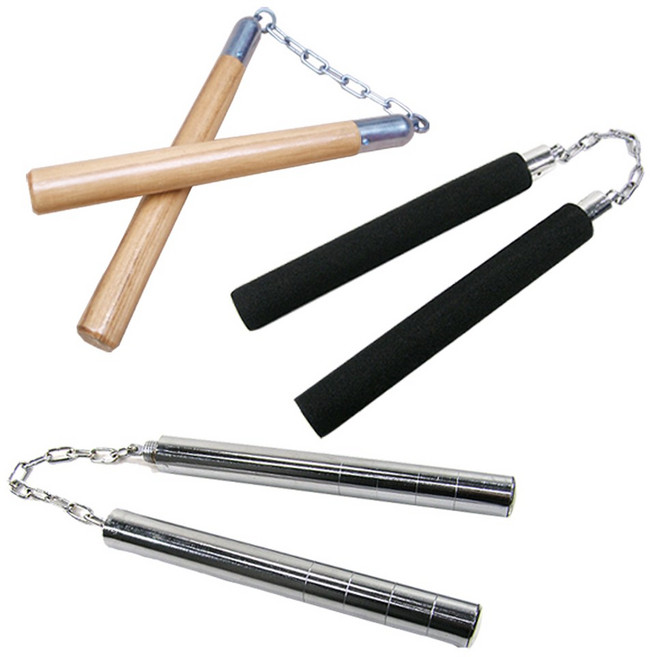 SMN 수련 쌍절곤 알루미늄 원목 나무 스폰지 고무 쌍절봉, C.메탈