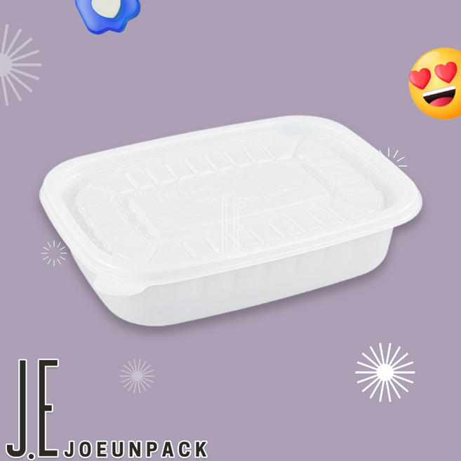 조은팩 일회용반찬포장 신형 사각 죽용기 소 JH 1박스500개세트, 반투명