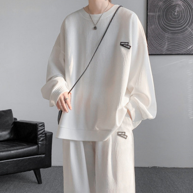 남성 봄가을 맨투맨 세트 맨투맨+트레이닝 팬츠 투피스