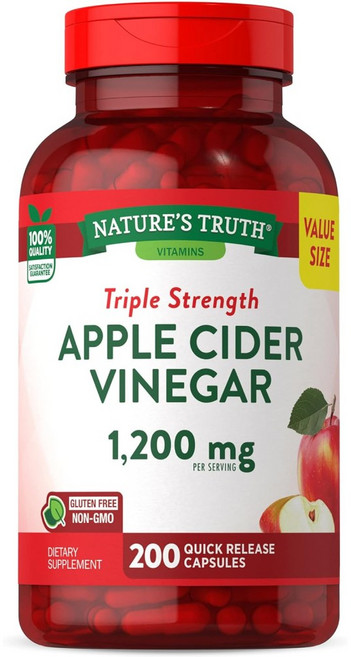 Nature's Truth 네이쳐스 트루 애플 사이다 비니거 식초 1200mg 200캡슐, 200정, 1개