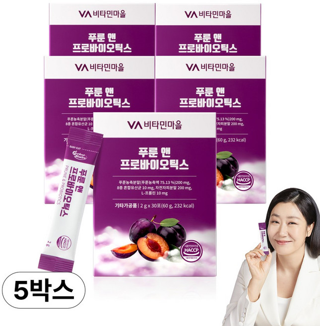 퍼펙트바이오틱스 푸룬 앤 프로바이오틱스, 60g, 5개
