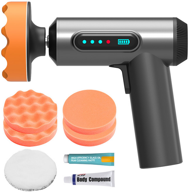 스피세프 자동차 무선 광택기+ 스펀지패드+흠집제거제+유막제거제, LIYANG-02