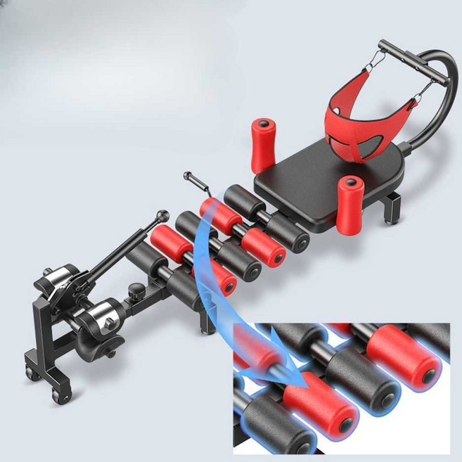 수평 거꾸리 스트레칭 가정용 홈트 견인기 전신 침대, 전문가형 45도 롤러 U형 허리벨트