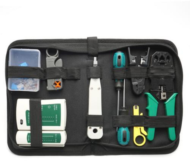 8-14 개대 LAN 테스터 RJ45 압착 펜치 네트워크 수리 도구 키트 펀치 다운케이블 스트리퍼크림퍼 클램프크리스탈 헤드, 1개