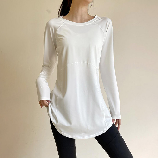 쿨쉐어 여성용 커버업 힙커버 필라테스 요가 운동복 상의 긴팔