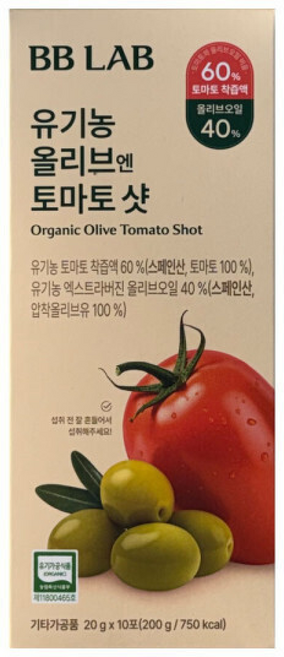 비비랩 유기농 올리브 엔 토마토 샷 20g x 10포 1개