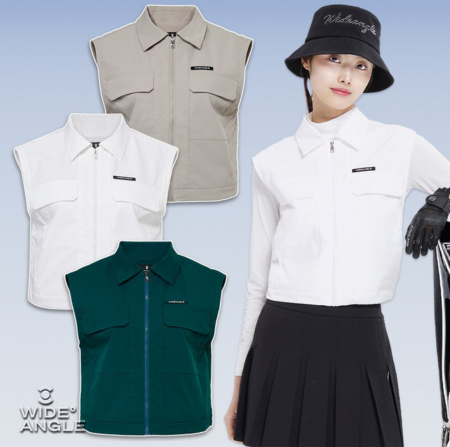 여성집업베스트 골프 조끼 캐주얼 폴로 풀오픈 베스트 와이드앵글 골프웨어 WWP25672