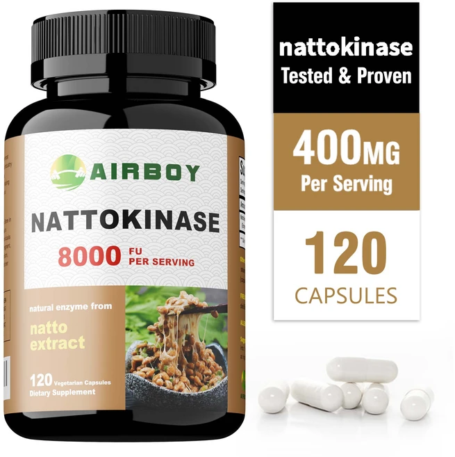 나토키나제 400mg 8 000FU 섬유소 용해 단위 120캡슐 고효능, 2개, 60정 - 쿠팡