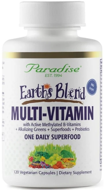 파라다이스허브 얼스 블렌드 원 데일리 슈퍼푸드 멀티비타민 노 아이언 베지테리안 캡슐, 120정, 1개 - 쿠팡