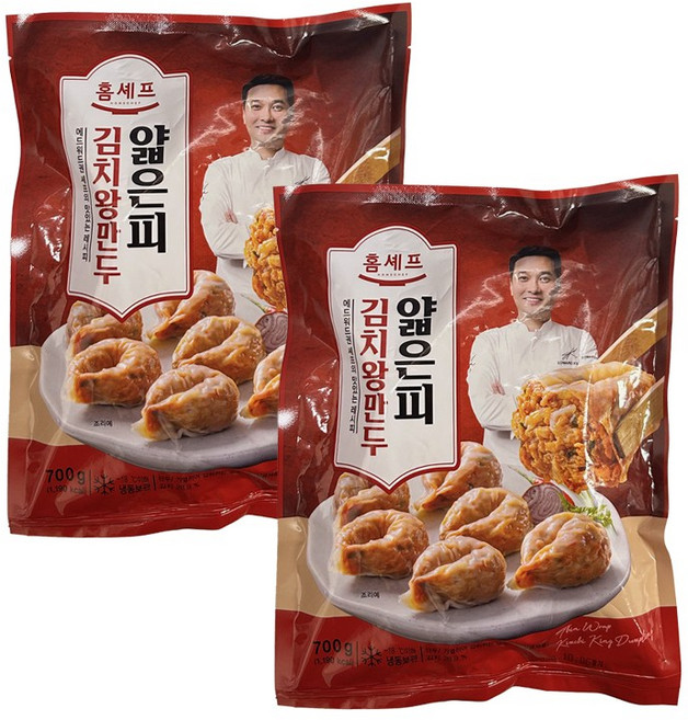에드워드권 홈셰프 얇은피 김치왕만두 / 쫄깃한 얇은피 맛있는 김치만두, 2개, 700g