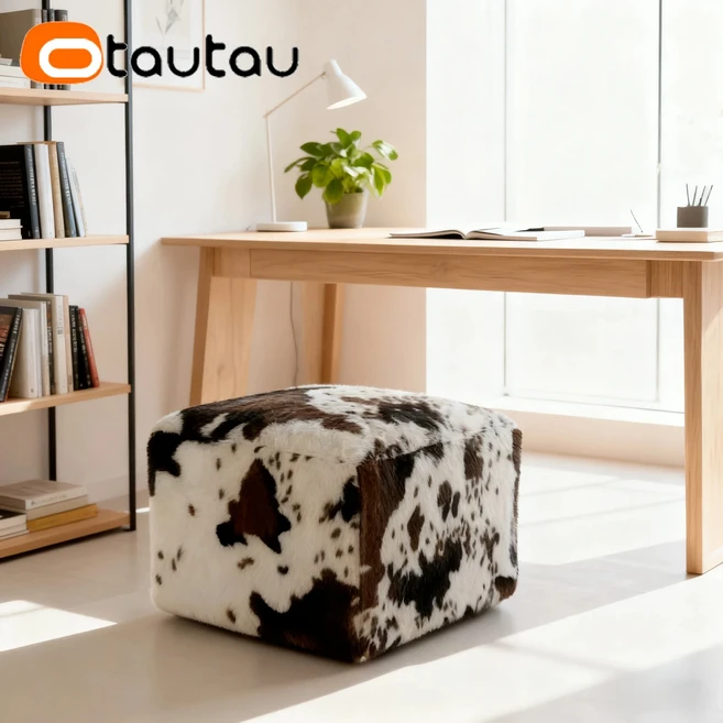 오타우타우 인조 퍼 빈백 커버 소 동물 무늬 푸프 오토만 DD162【내부 충전재 없음! 필러를 직접 구매해야, 01 Warning-empty cover, 10 06--45cm FD, 1