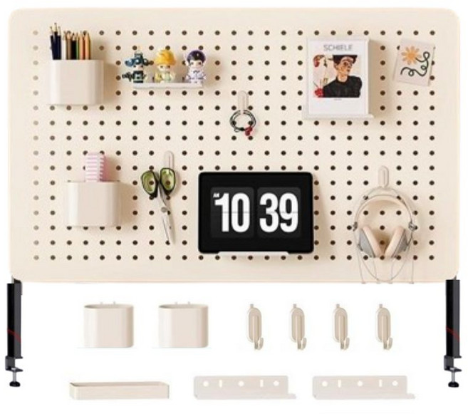 뉴뱅샵 책상 타공판 파티션 철제 타공판 악세사리 포함 60x40 클립형