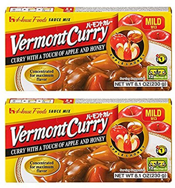 [ 2팩 ] 하우스 푸드 버몬트 카레 순한맛 8.11온스 (230g) [ 2 Packs ] House Foods Vermont Curry Mild 8.11 Oz (230g), 1개