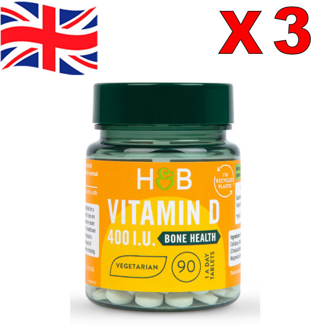 Holland & Barrett 홀랜드앤바렛 비타민 D3 400 IU 10ug 90 정 3팩, 3개, 90정