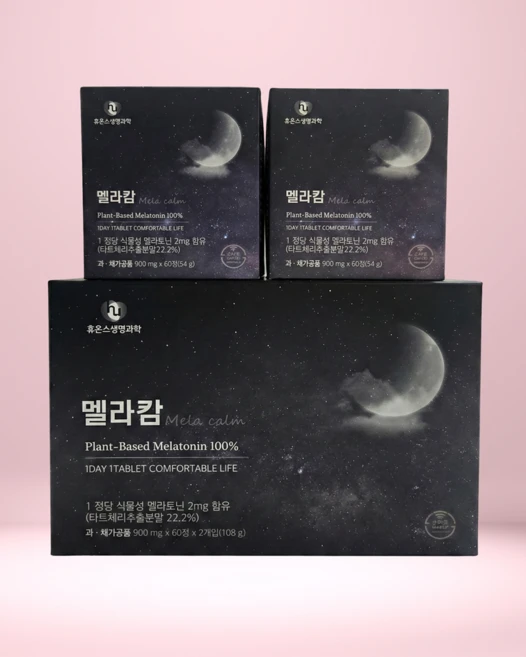 휴온스생명과학 멜라캄 식물성 멜라토닌 2mg 타트체리 숙면 수면 60정 (25%다운제품), 1박스 - 쿠팡