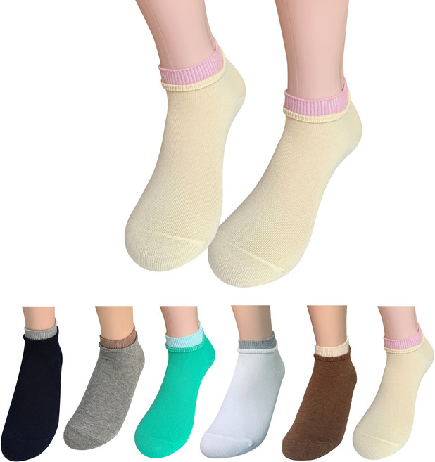 YMSOCKS [국내갑종양말] 여성 발목이 편한 스니커즈 양말 6켤레
