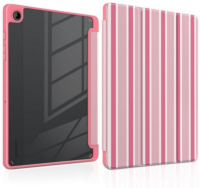 MEEgoodo Case for Samsung Galaxy Tab A11 Plus 2026/A9 Plus 11 inch 2024 (Fit Model SM-X230/X236/X2, 핑크 파스텔 스트립