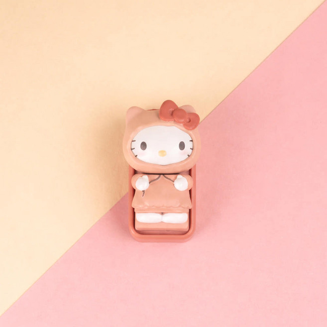 산리오 캐릭터즈 헬로키티 시나모롤 포차코 피규어 2구 키캡 키링 클리커 딸깍이, 1개