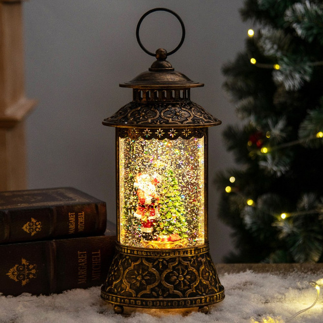 UB 크리스마스 오르골 스노우볼 13종, 빈티지 랜턴, 산타와트리