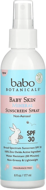 Babo Botanicals 베이비 스킨 미네랄 선스크린 스프레이 SPF 30 무향 (177 ml) 1팩, 1개, 177ml - 쿠팡