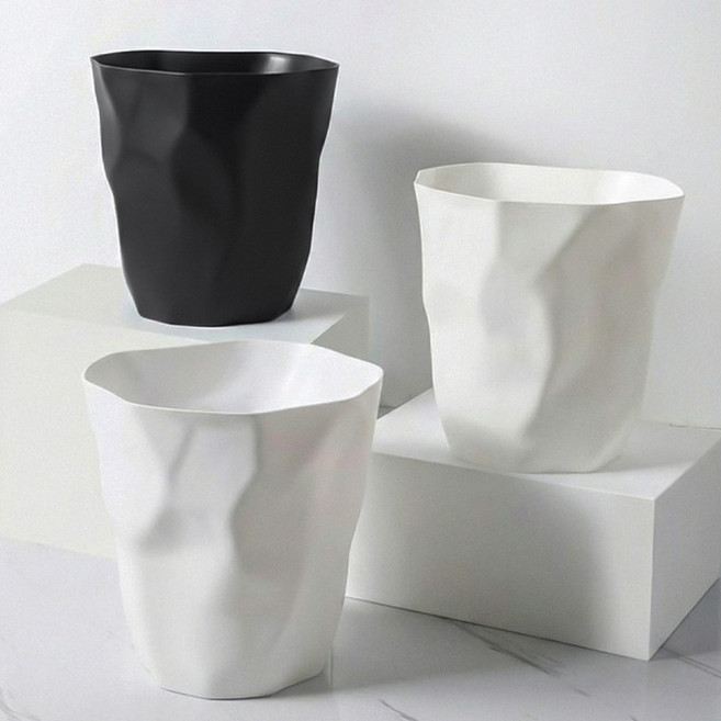 모던 인테리어 휴지통 카페 사무실 오픈형 쓰레기통 9L, 세더포머 휴지통(대) 블랙