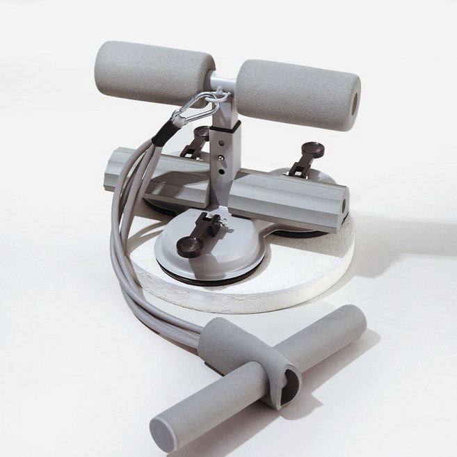 강력 3중 흡착 윗몸일으키기 보조기 - 더블형 복근운동기구 홈트레이닝 헬스소품, 1개, 회색