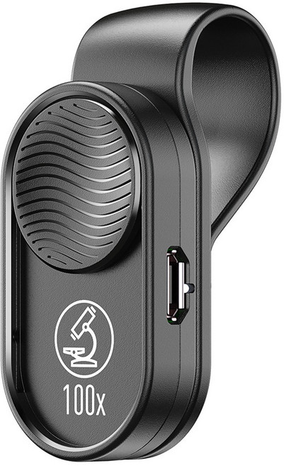 100 배 LED 전화 현미경 렌즈 대부분의 스마트 폰 HD 확대 USB 충전에 적합 조명 포함 호환, 단일옵션, 1개