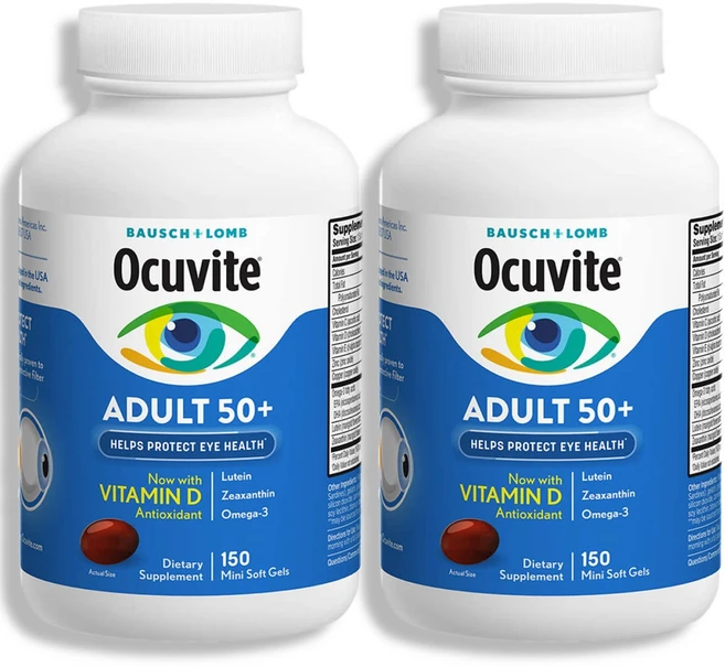 오큐바이트 Bausch Lomb Ocuvite 50세 이상 비타민 미네랄 90정 루테인, 150정, 2개 - 쿠팡