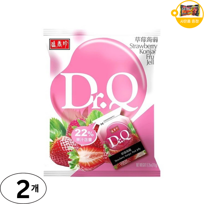 대만 닥터큐 곤약 젤리 딸기 젤리 사은품 추가증정, 2개, 265g