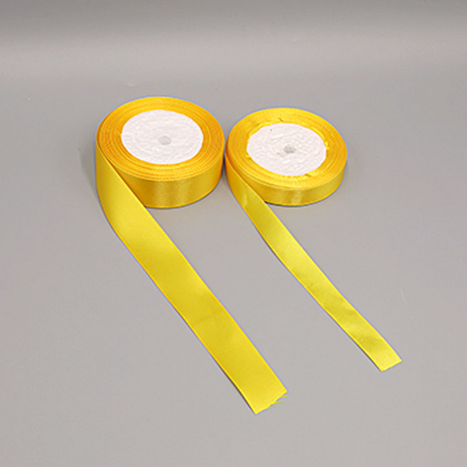 세모쇼핑백 고급 공단리본 꽃집 선물 포장리본 포장끈, 금색, 1개, 15mm X 22M