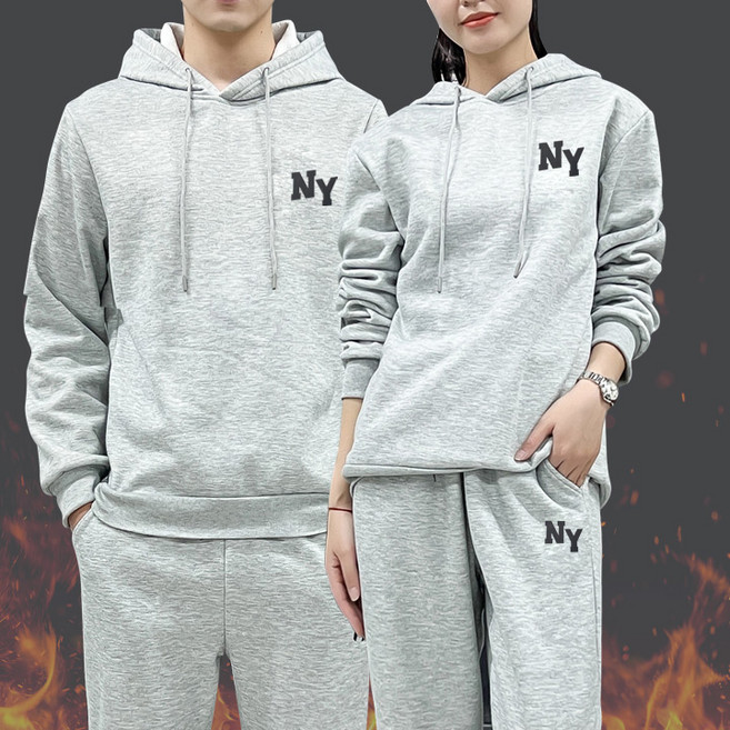 드마엘_남여공용 NY 뉴요커 후드 기모 트레이닝 세트(3color)