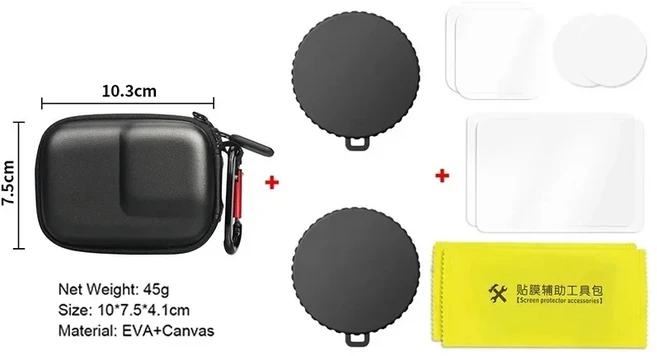 DJI 오즈모 액션 6 5 프로 4 스크린 보호필름 강화유리 렌즈 캡 보관 케이스 액세서리용), 06 Kit E, 01 For Action 5 Pro