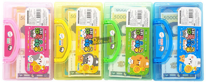 미니 가방 은행놀이 세트 1개 지폐 동전 카드 통장 경제계념 놀이 저축 돈 교육 교구