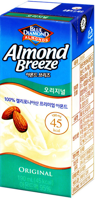 블루다이아몬드 아몬드 브리즈 오리지널, 190ml, 9개