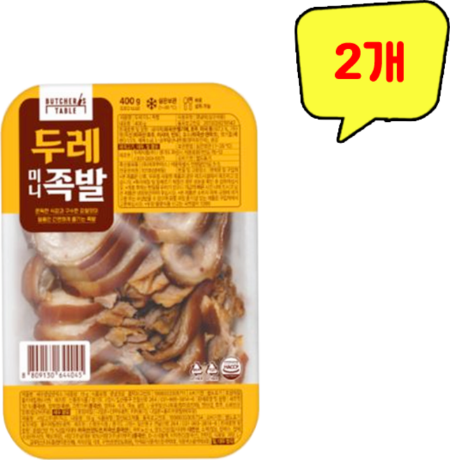 두레식품 두레족발400g 두레미니족발 술안주 간식, 400g, 2개