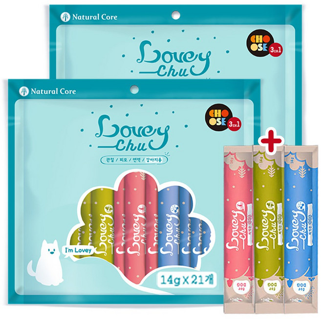 네츄럴코어 짜먹는 강아지 간식 러비츄 멀티팩, 리비츄(혼합), 45개