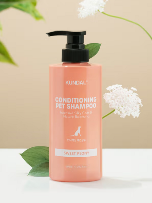 쿤달 인텐시브 컨디셔닝 반려견 샴푸 스위트 피오니 향, 2개, 500ml