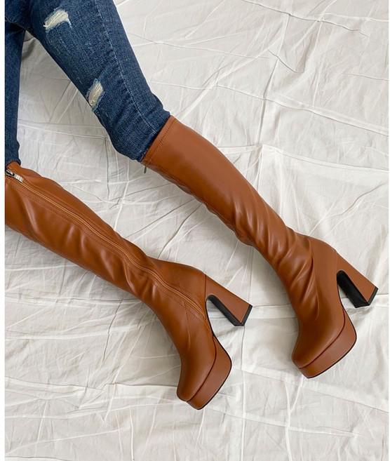 aw18320 가보시 부티 부츠 싸이하이 롱 여성 겨울 사이하이 여자 니하이 절개 10.5cm