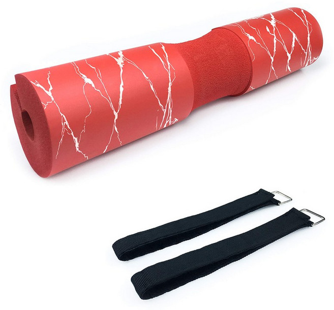 바벨 패드 바 역기 목 어깨 보호 쿠션 중량봉벤치 프레스 힙 스러스트 역도용 바벨 패드 2인치 미끄럼 방지, 07 07 marble-red, 1개