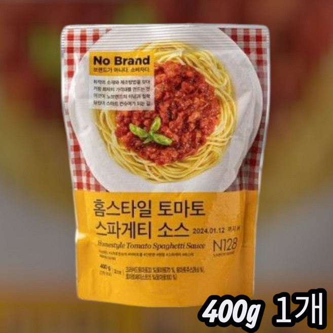 [노브랜드] 홈스타일 토마토 스파게티 소스 400g, 1개