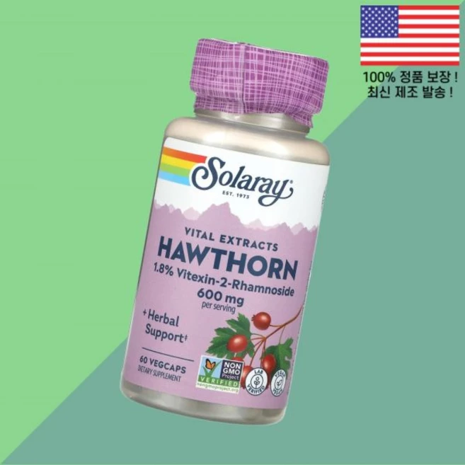솔라레이 바이탈 익스트랙트 호손 식물성 베지캡슐 60정 Solaray Vital Extracts Hawthorn 60 VegCaps - 쿠팡