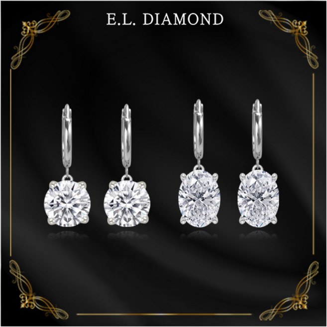 [이엘다이아몬드] 18K 골드 랩다이아몬드 2캐럿 원터치 귀걸이 + IGI 감정서