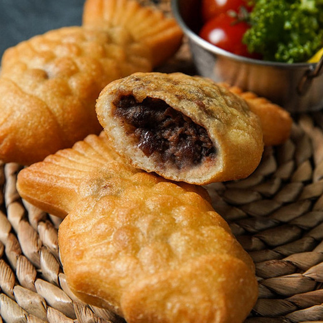 우리밀 칼슘 단팥 붕어빵 1kg 어린이 영양간식 미니붕어빵, 2개