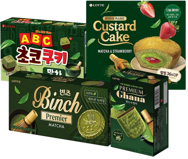 프리미엄 가나 랑드샤 말차쇼콜라 91g x1개+말차시리즈 3종 (카스타드 ABC초코쿠키 빈츠) x1개 혼합구성