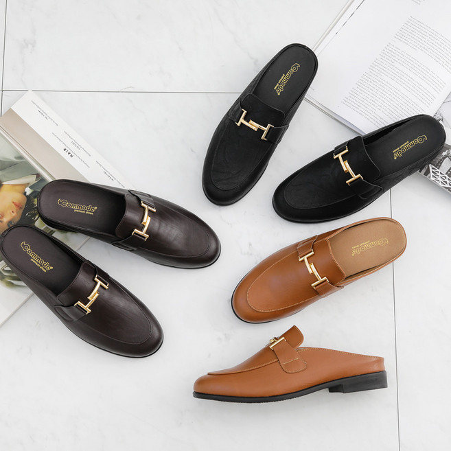 ANK 국내산 패스트 남성슬리퍼 키투라 가죽블로퍼 2cm 구두슬리퍼