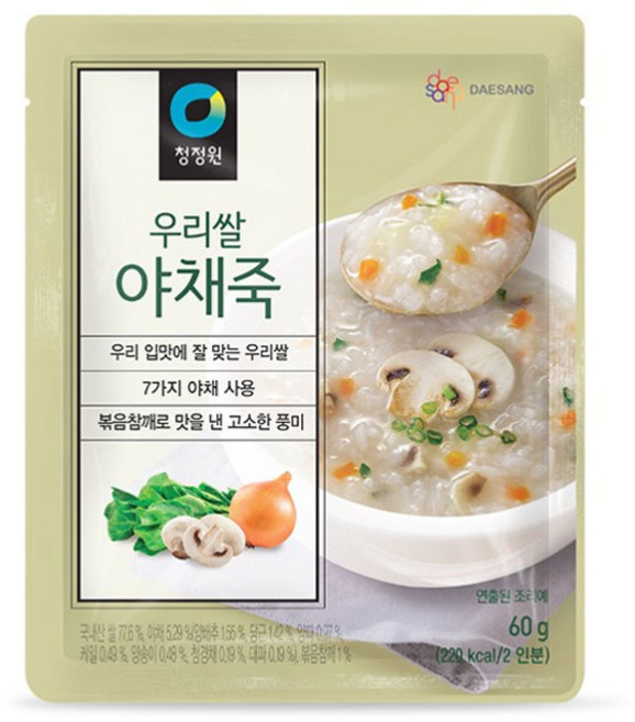 청정원 우리쌀 야채 크림 수프, 1개, 60g
