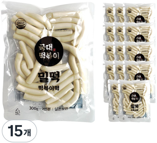 국대떡볶이 떡볶이떡 밀떡 실온보관, 15개, 300g