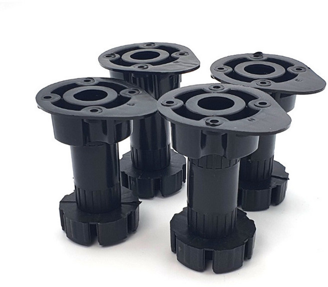 아이베란다 싱크대 높이조절 다리 발통 PVC 조절발, 발통 PVC (높이)80mm, 4개, 블랙