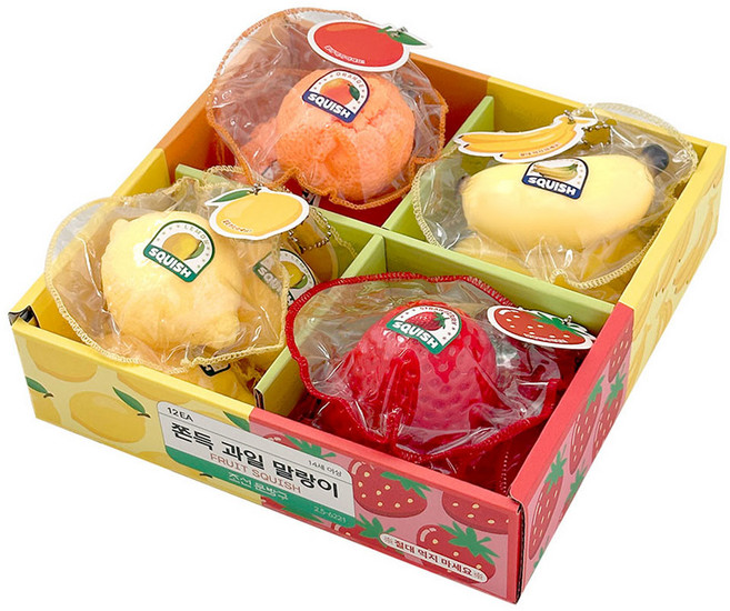 쫀득과일 말랑이 12개(박스) 스퀴시 주물럭 말랑모찌 스트레스해소